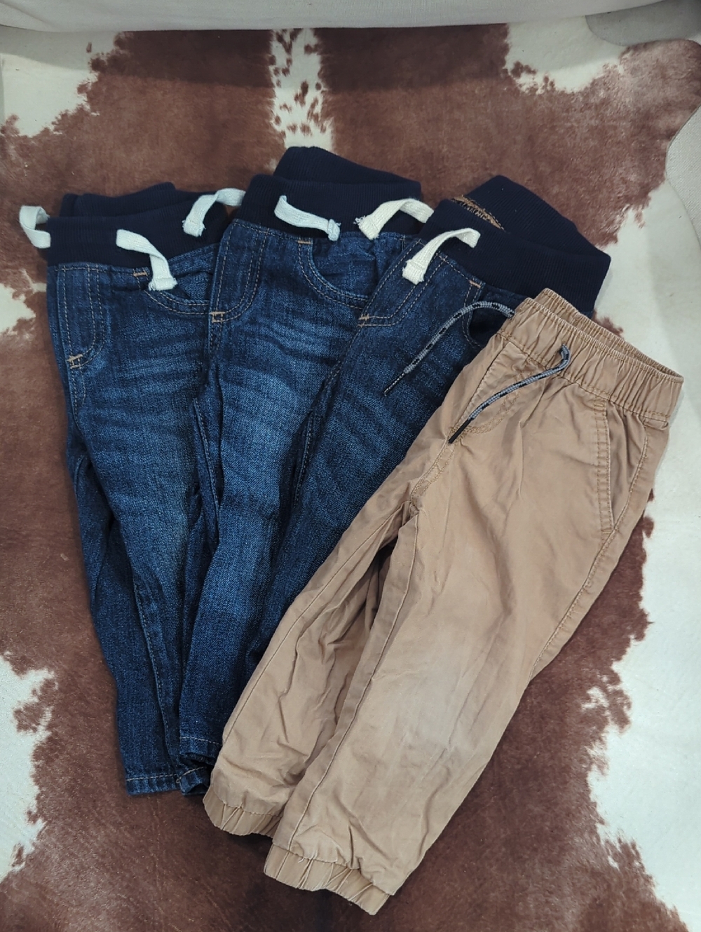 LOT of 3 Baby Gap 18-24M Denim Jeans & "Bonus Lined Khaki Joggers*